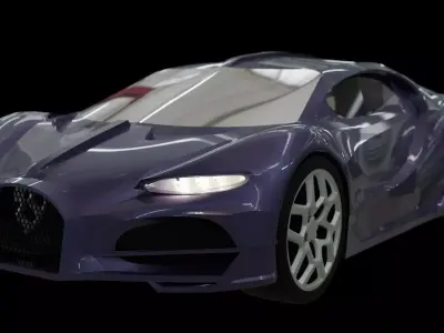 Simple Bugatti car - exterior only 3D model