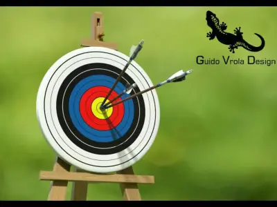 Target with arrows in the center 3D model