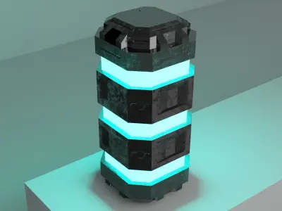 Game ready Low Poly PBR Sci-fi box 4 of 5  Free low-poly 3D model