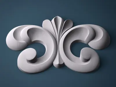 Curlicues decorative fleur de lis 3D model