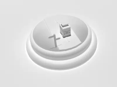 Hippie Van on Road Low Poly Model Low-poly 3D model