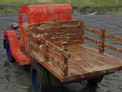 Car truck rustic Low-poly 3D model