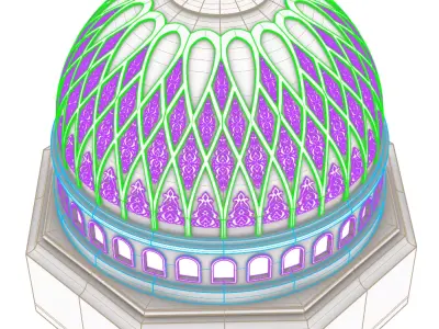 Exquisite 3D Islamic Dome Model Low-poly 3D model