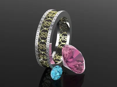 Ring design 3D print model 3