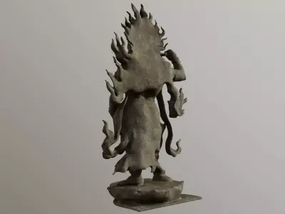 Guardian Deity Stone Statue 3D model