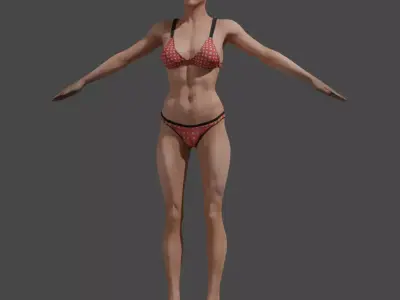 Female base character  Low-poly 3D model