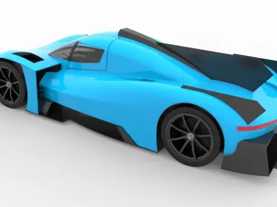 Endurance race car 3D model