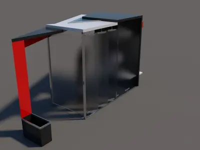 Bus Stop Low-poly 3D model