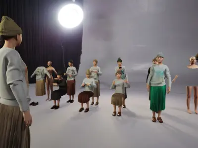 Modular Character - Asian Casual Woman - FM2 Low-poly 3D model