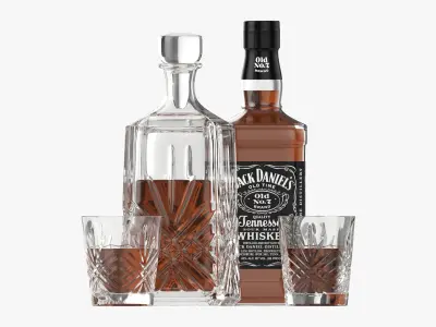 Whiskey with decanter 3D model