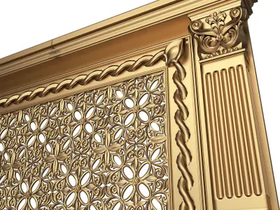 Radiator Cover Decorative Screening Grille Panel 011 Low-poly 3D model