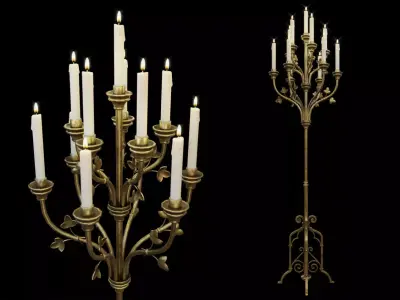 Floor Standing Candle Holder Low-poly 3D model