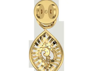 Women Earrings 3dm STL FBX OBJ Render Details 3D print model