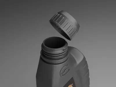 Realistic 3D Bike Engine Oil Bottle  High Quality Model 3D model
