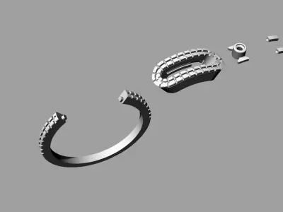 Messika Ring Gold 3D print model get