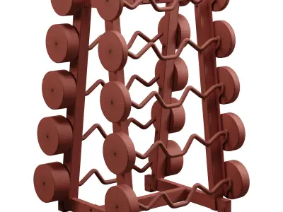 10 Place Barbell Rack 3D model