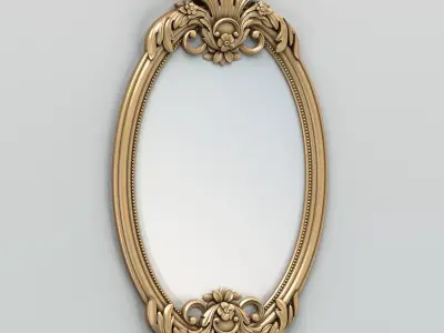 Oval mirror frame 002 3D model