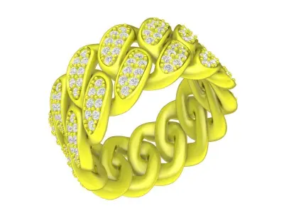 6988 luxury Cuban Diamond Ring 3D print model