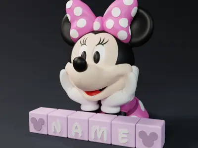 Mickey and Minnie Letter Blocks 3D print model