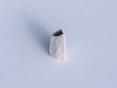 Vase curved tipping triangle 2 with dense mosaic plates 3D print model