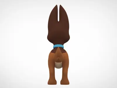 Blaze cartoon dog Low-poly 3D model