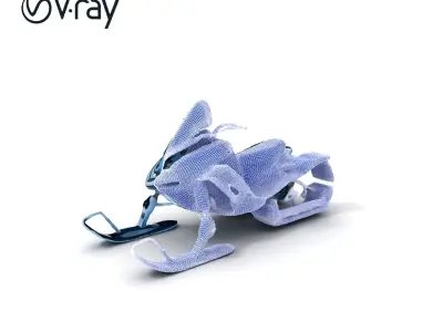 Futuristic Snowmobile Model Pack Low-poly 3D model