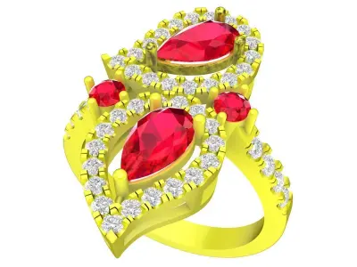 A7479 Fashion Diamond Women Ring 3D Model 3D print model