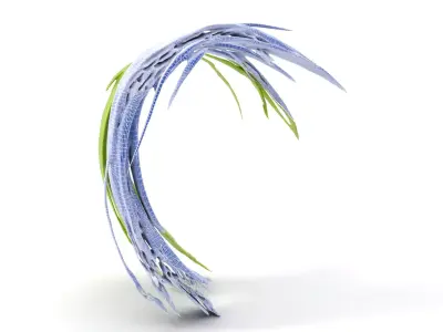 Curved Grass Blades model pack Low-poly 3D model