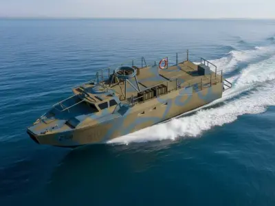 Riverine Patrol Boat with Camo Paint 3D Model 3D model