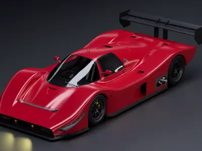 Mid-poly Group C racing prototype v1 3D model