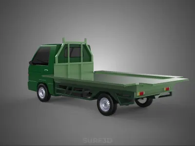 MILITARY PICKUP TRUCK CAR VEHICLE ARMY TACTICAL FLAT BED DECK 3D model