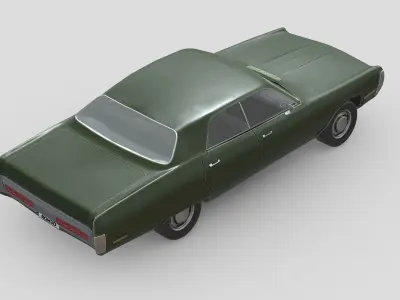 Plymouth Fury Sedan 1972 Low-poly 3D model