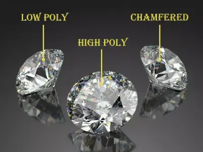 Round Diamond Brilliant Faceting Ideal Cut 3D model