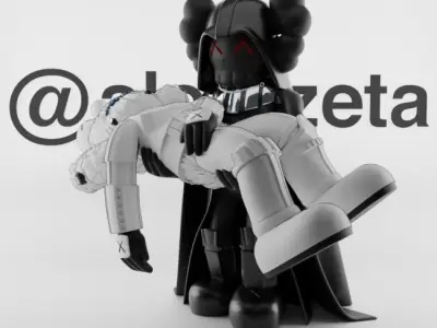 Kaws Gone Darth Vader and BFF Stormtrooper Textured Low-poly 3D model