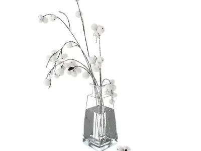 Snowberry in Vase 3D model