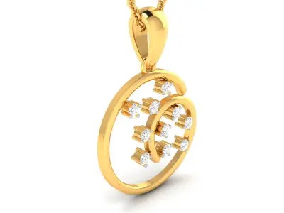 Women Round Pendant 3dm STL FBX OBJ Render Details 3D print model