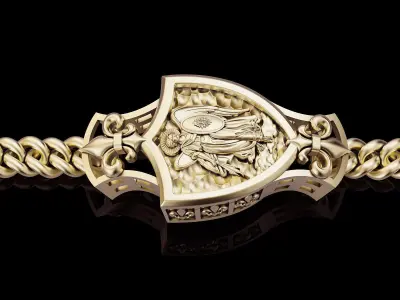 Angel  bracelet silver gold printable jewelry 3D model 3D print model