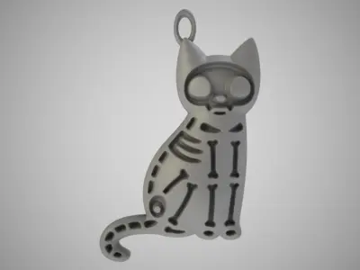 Crazy Cat Necklace 3D print model