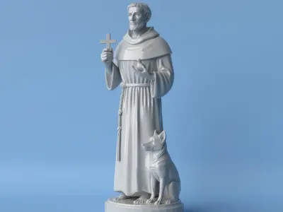 Saint Francis  The Humble Guardian Bust 3D print model