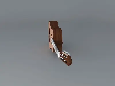 Nylon string acoustic guitar Free 3D model