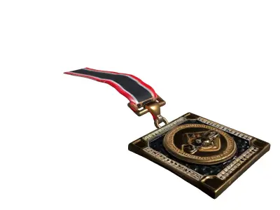 Golden MVP Award Medal Low-poly 3D model