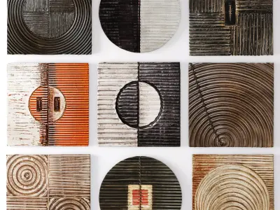 Collection Wood Wall Sculpture 3D model