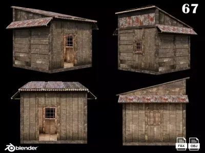Medieval Houses 67- 4K Textures Game Ready Low-poly 3D model