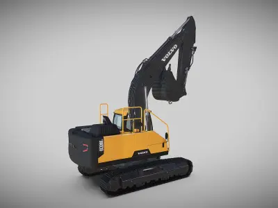 Excavator EC220EL Low-poly 3D model