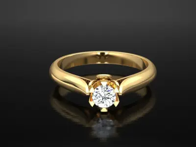Ring M9 The luxury female ring with gem wedding 3D print model