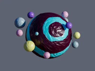 Planets 2 Low-poly 3D model