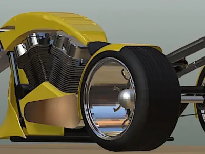 Harley Davidson Bumblebee Street Trike - High Poly 3D model