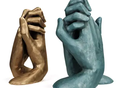 Holding hands sculpture 3D model