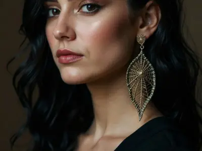 Spiderweb Leaf Earring 3D print model