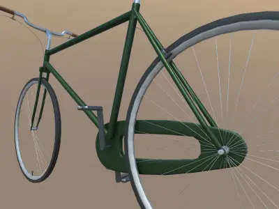 Vintage bicycle Low-poly 3D model